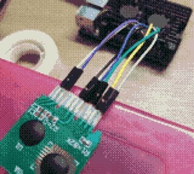 PS1 memory card reader with Dupont cables taped for testing